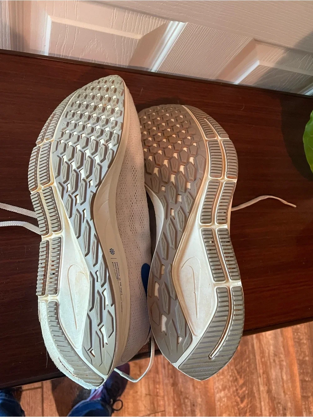 Nike White Sneakers with Blue Insole